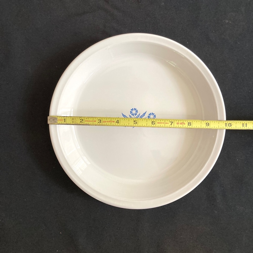 VINTAGE CORNING WARE 🥧 P-309 🥧 BLUE CORNFLOWER - 9 INCH PIE PLATE - Picture 6 of 8